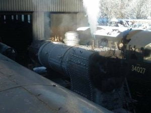 41241's boiler at the Severn Valley Railway, after passing steam test Credit Keighley & Worth Valley Railway FB Page