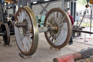 Completed Wheel Set at South Devon Railway // Credit Great Western Society 47XX Project