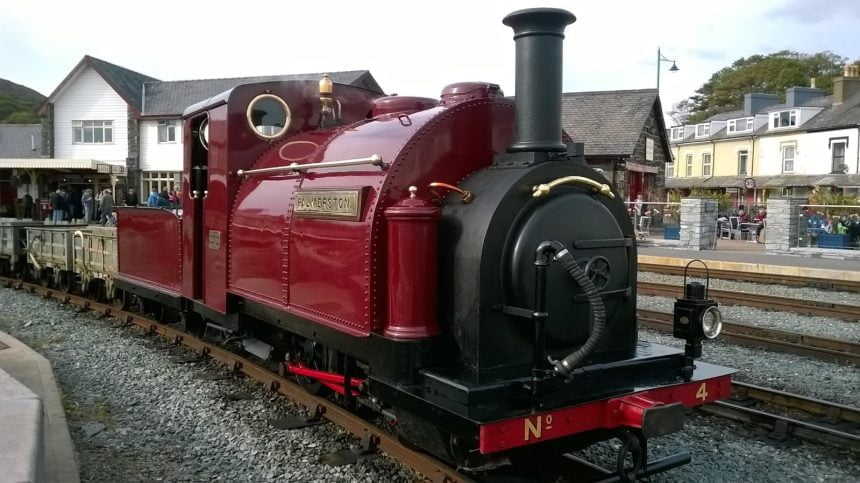 Palmerston just out of the paint shop at Porthmadog Harbour Station on the Ffestiniog Railway