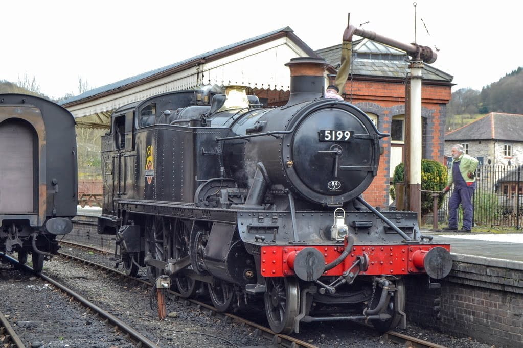 Steam locomotive 5199 at Llangollen on the Llangollen Railway