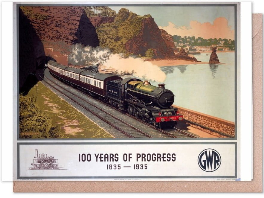 Vintage Railway Poster - Greetings Card