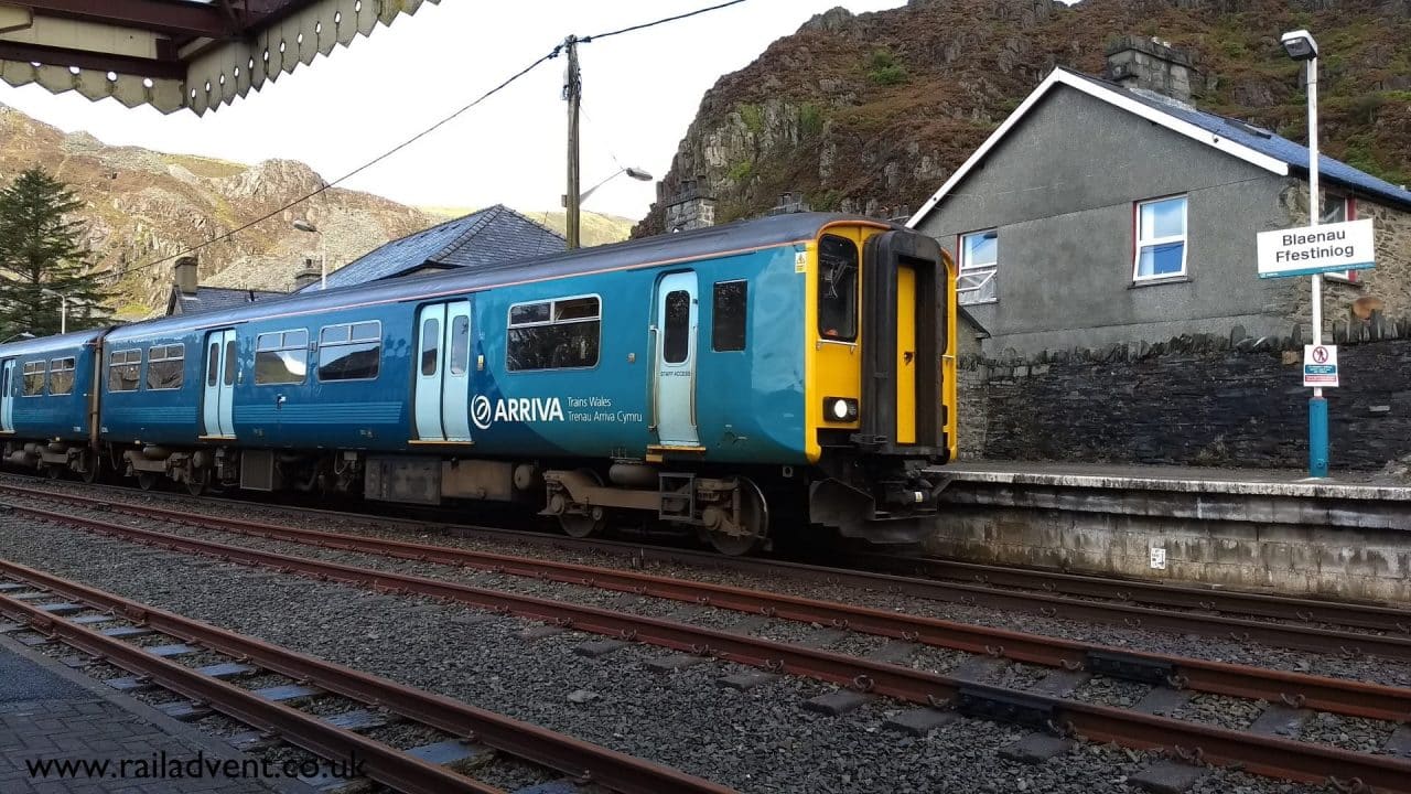 Arriva Trains Wales (Unidentified 150) arrives into Blaenau Ffestiniog with a service from Llandudno