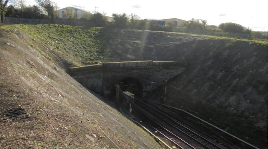 West coast mainline after work to repair a cutting after a landslip which caused a derailment