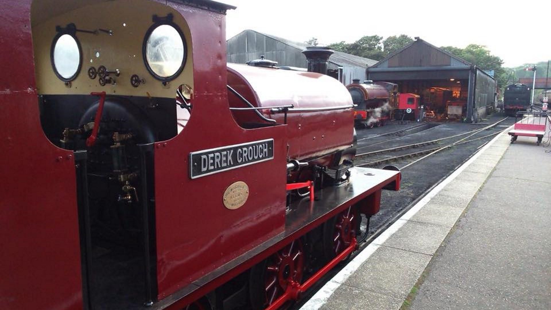 Derek Crouch on display at Wansford Station // Credit The Small Loco Group FB Page