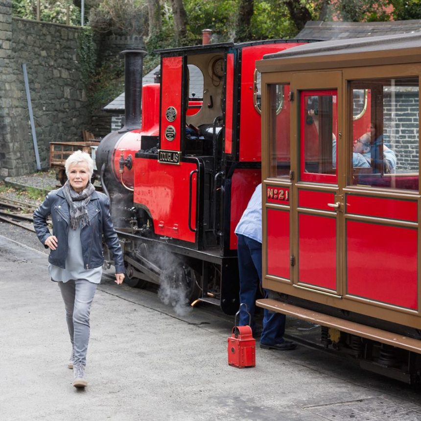 Julie Walters at the Talyllyn Railway in Wales