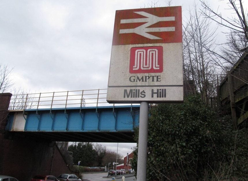 Mills Hill railway station in manchester