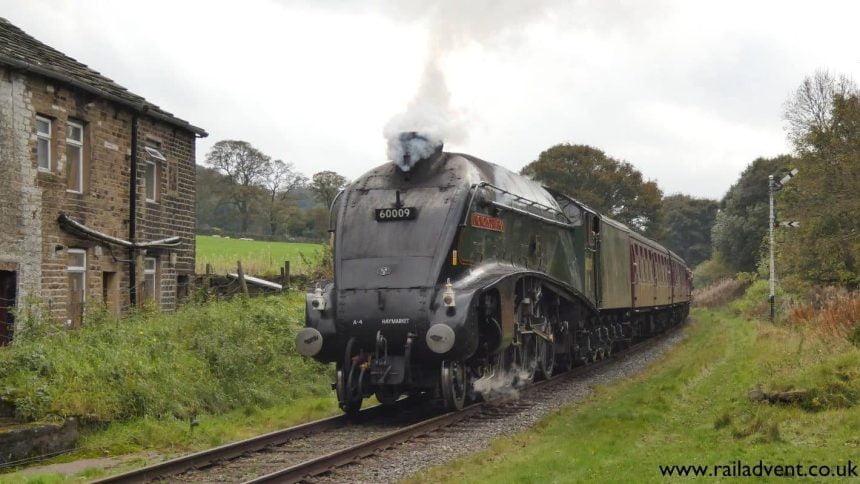 60009 union of south africa at Townsend Fold on the east lancashire railway