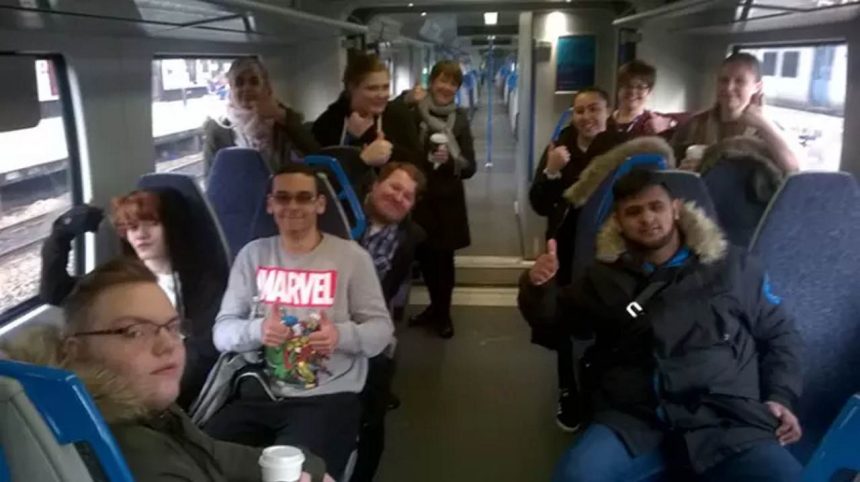 Thameslink and their Try a Train event with students from Bedford College