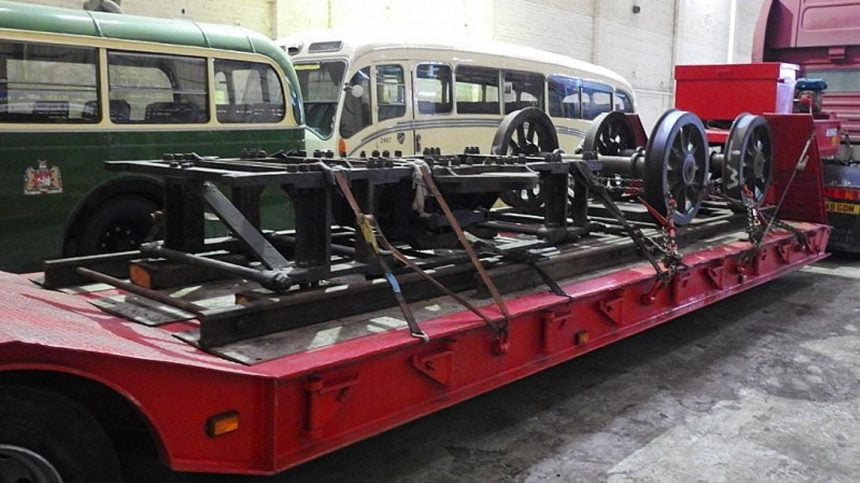Bogie Components ready for transporting to Williton Works // Credit Thornbury Castle 7027 website