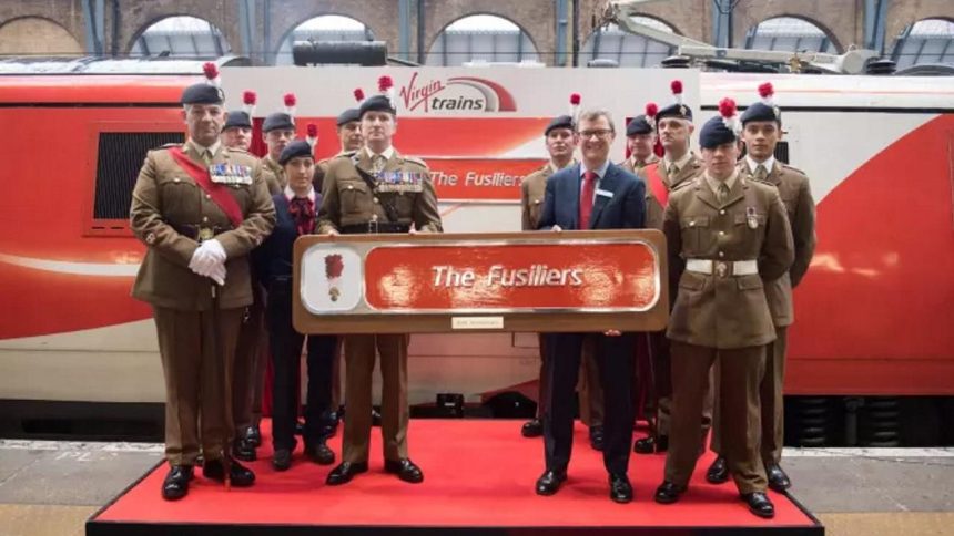 Virgin Trains name class 91 'The Fusiliers'