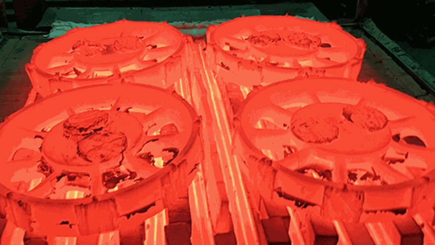 Bogie Wheel Centres being Heat Treated // Credit The 'Clan' Project