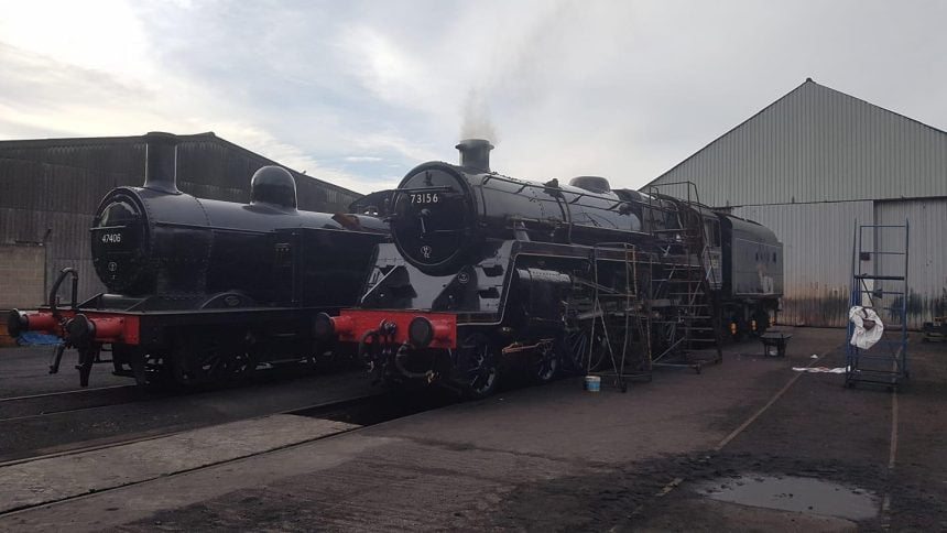 No.73156 is Steamed up following Repairs // Credit GCR shed works (loughborough)