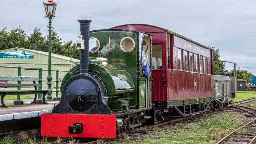steam locomotive Jurassic on the Lincolnshire Coast Light Railway