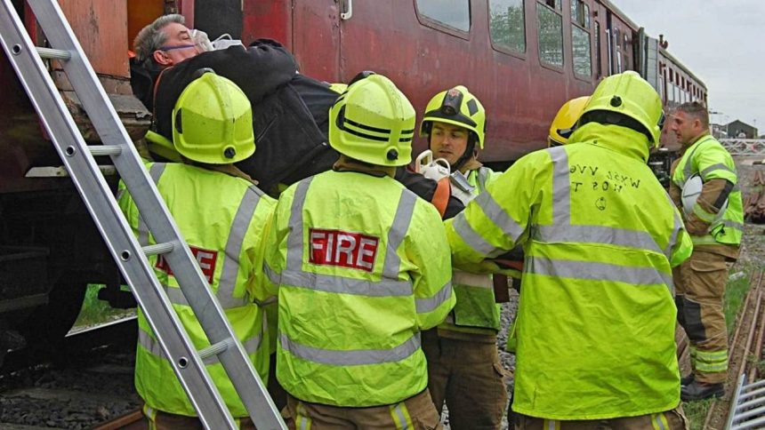 Lincolnshire Wolds Railway takes part in fire and rescue training day