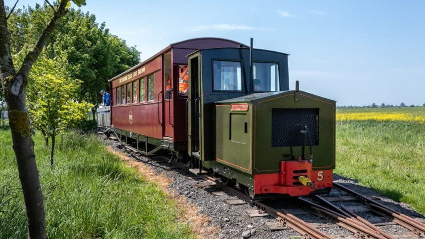 First train over the extension on the Lincolnshire Coast Light Railway