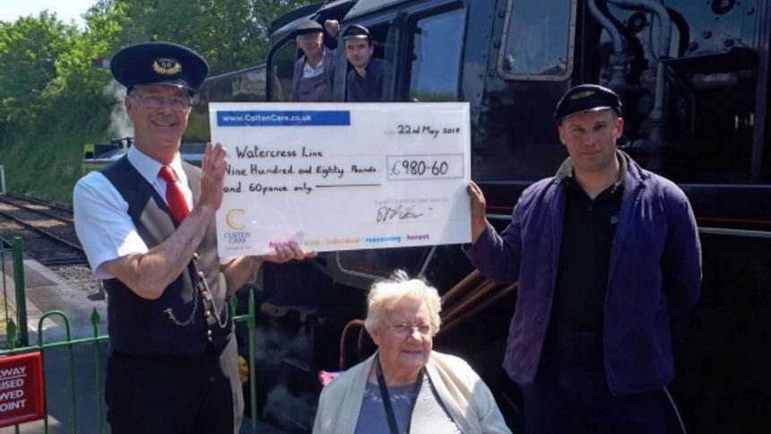 Care home residents raise £1,000 for the Mid Hants Railway