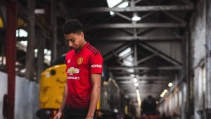 Manchester United player Jesse Lingard at the East Lancashire Railway