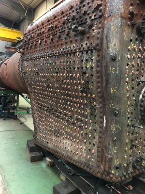 Boiler of 7828 "Odney Manor" Recieving New Copper Stays Credit // Riley and Son (E) Ltd