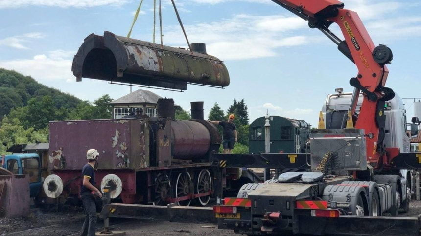 Removing Water Tanks // Credit Embsay and Bolton Abbey Steam Railway