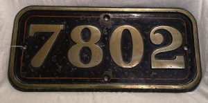 One of 7802 Original Cab Side Number Plate // Credit Chris Field
