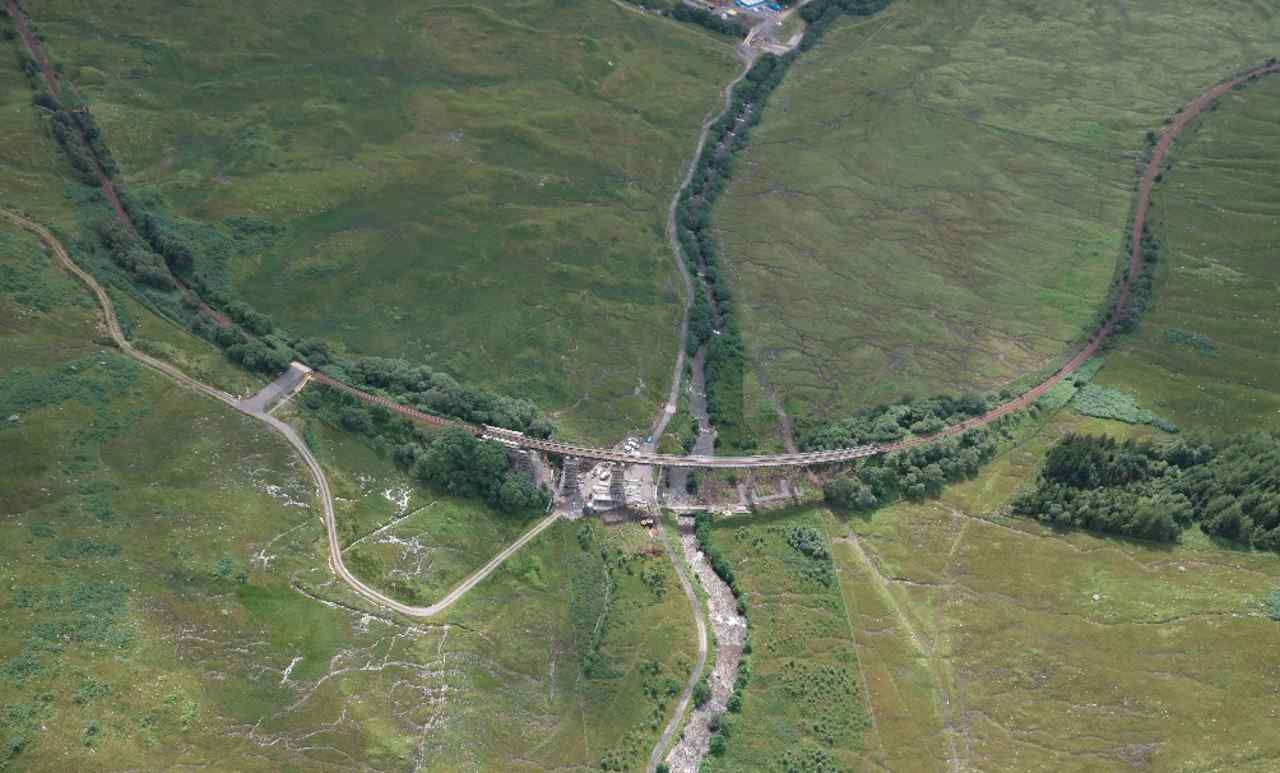 Auch viaduct Aerial horseshoe West Highland Line