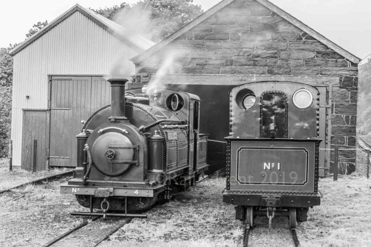 Palmerston & Princess on shed at the Ffestiniog Railway