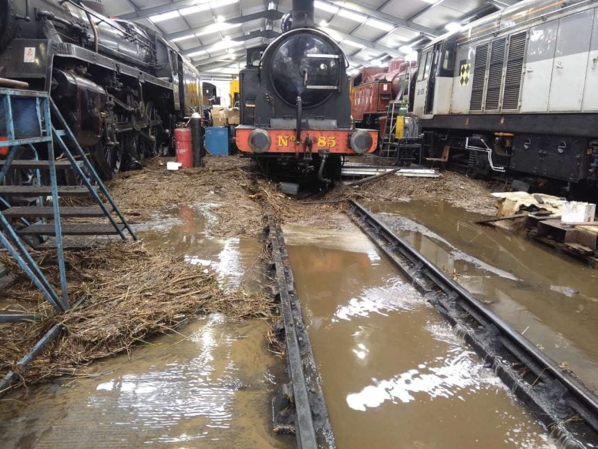 Haworth flooding, Worth Valley Railway