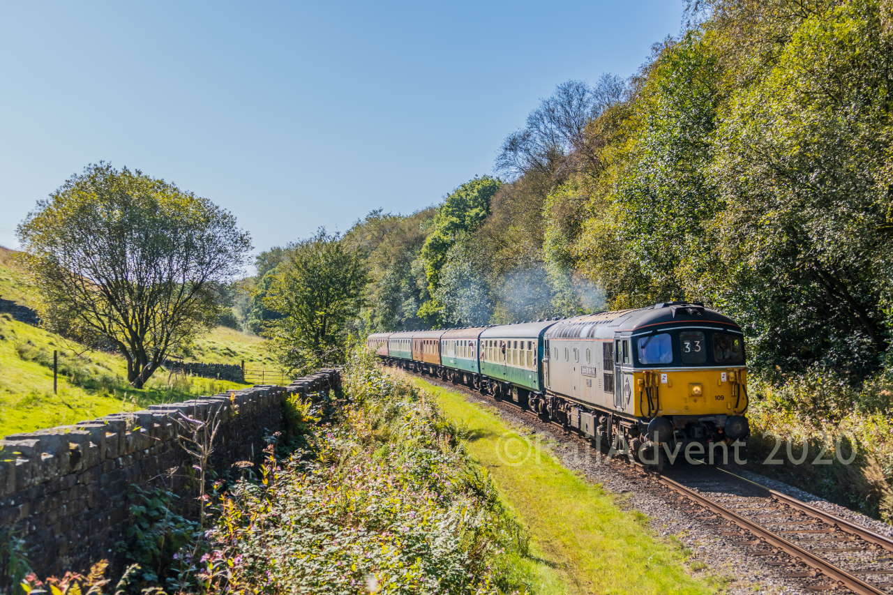 33109 Captain Bill Smith approaching Irwell Vale on the East Lancashire Railway