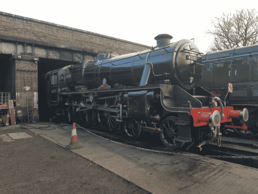 45305 Alderman E Draper at Loughborough sheds on the Great Central Railway