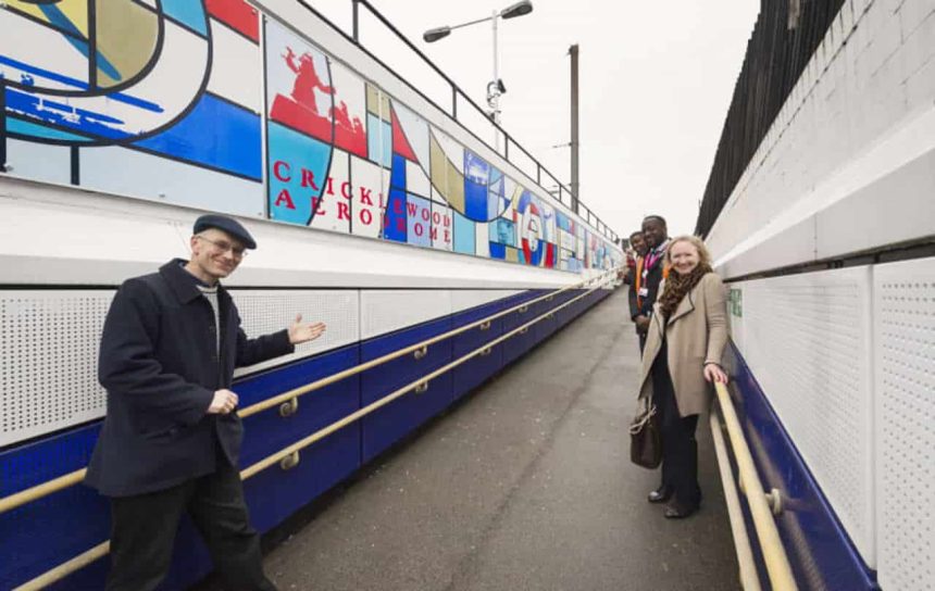 colourful mural at cricklewood station