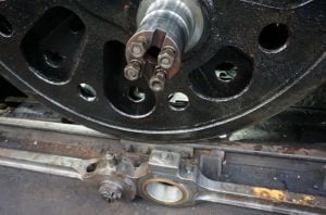 "Sir Keith Park"'s Removed Coupling Rod and Coupled Wheel // Credit SLL