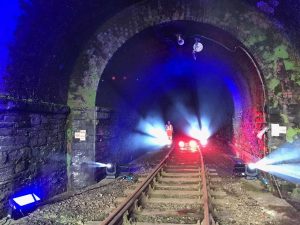 Blaenau Ffestiniog railway tunnel lit up to thank NHS workers