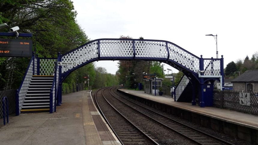 Edwardian railway footbridge at Arnside