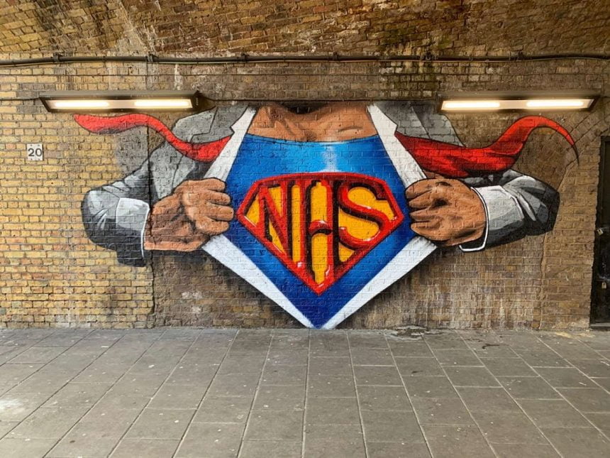 NHS superman mural