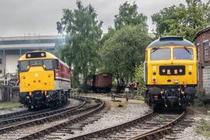 47727 and 31163 at Keighley - Keighley & Worth Valley Railway