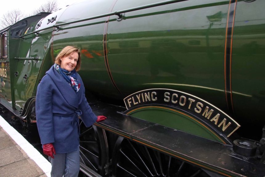 Penny Pegler with Flying Scotsman Swanage 22 March 2019 ANDREW PM WRIGHT (20) (002)