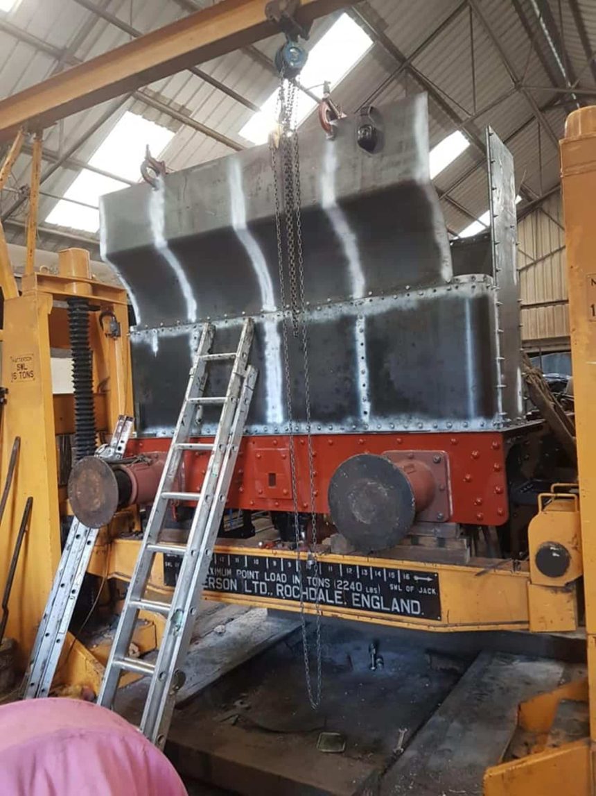 View of Bunker Sections being Fitted // Credit Ed Freeman Steam Locomotive 1466 Overhaul