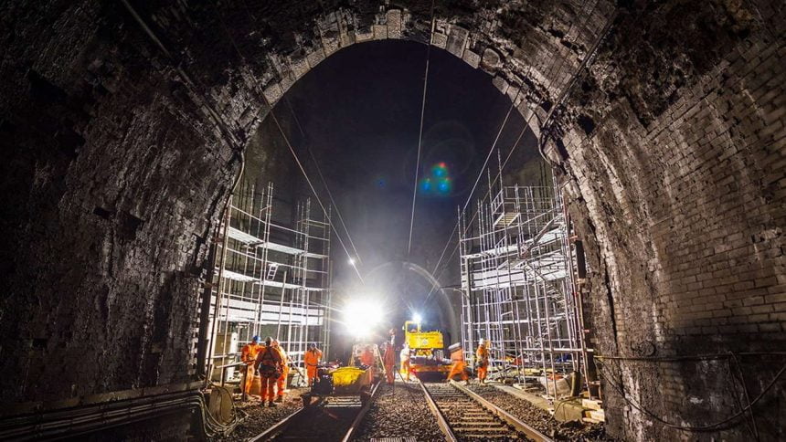 major upgrade on west coast main line Kilsby Tunnel