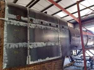 Boiler cladding for 5551 The Unknown Warrior
