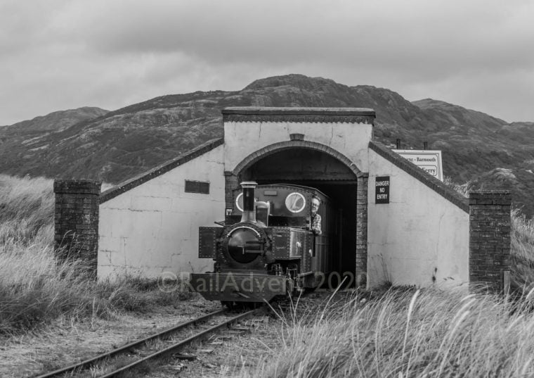 Russell emerges from the tunnel - Fairbourne Railway