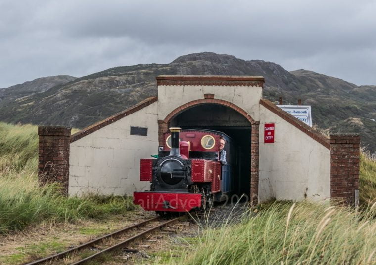 Russell emerges from the tunnel - Fairbourne Railway