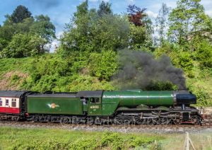 Flying Scotsman departs Bury - East Lancashire Railway
