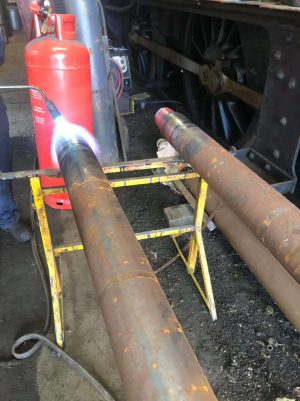 Annealing the Ends of the New Flue Tubes // Credit Leaky Finders Ltd