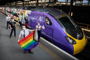 Avanti West Coast launches the UK's first fully wrapped Pride train staffed by all LGBTQ+ crew. Billed as the biggest Pride flag the UK has seen on the side of a train, the 11-carriage, 265 metre-long train will be waved off by Avanti West Coast staff and members of the LGBTQ+ community at Euston and will be welcomed in at Manchester Piccadilly station on Tuesday 25 August.