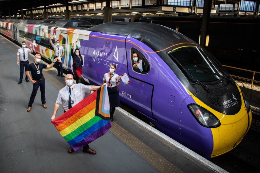 Avanti West Coast launches the UK’s first fully wrapped Pride train staffed by all LGBTQ+ crew. Billed as the biggest Pride flag the UK has seen on the side of a train, the 11-carriage, 265 metre-long train will be waved off by Avanti West Coast staff and members of the LGBTQ+ community at Euston and will be welcomed in at Manchester Piccadilly station on Tuesday 25 August.