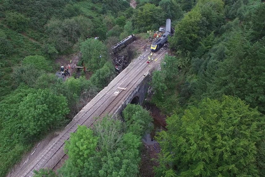 Stonehaven train crash scene