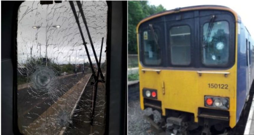 Train hit by stone