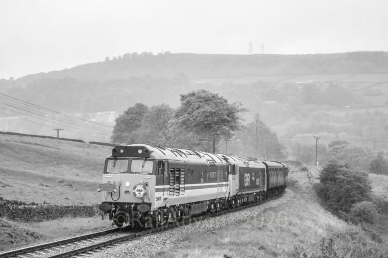 50031 'Hood' and 50007 head towards Oakworth - Keighley & Worth Valley Railway