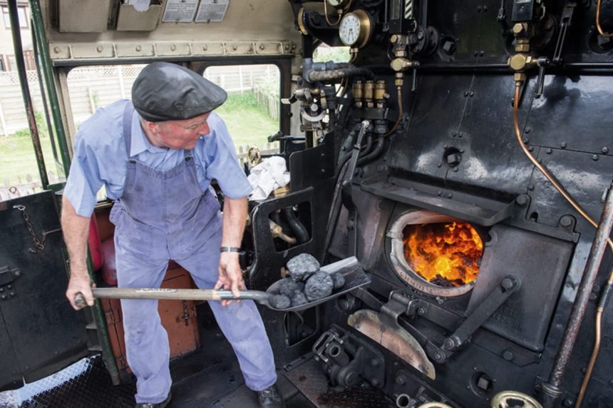 Steam locomotive fireman
