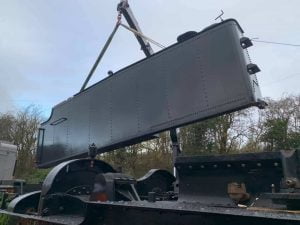 Tanks being fitted to GWR No. 7200
